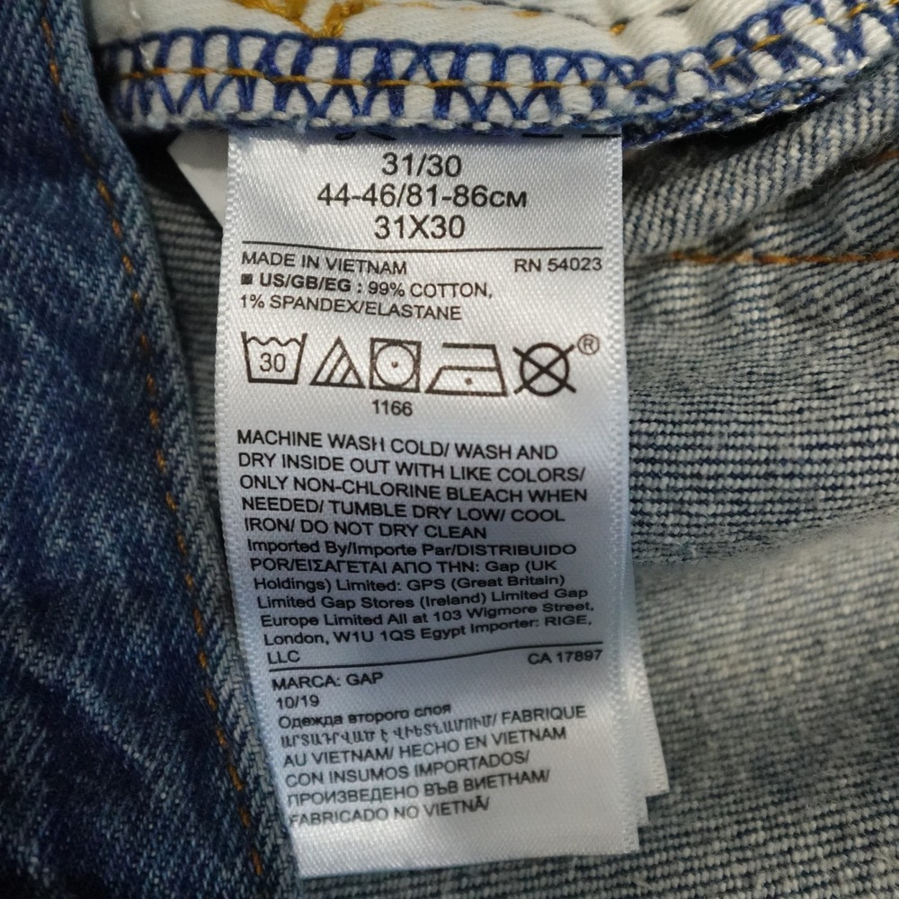 GAP Denim Slim Stretch Jeans Mens 31x30 Medium Wash Authentic Cotton Elastane - Picture 11 of 16